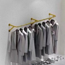 벽행거 부착식 옷가게 진열대 고정 선반 의류매장 금장 파이프 랙 걸이, 티타늄 두께 지지대 사이드 걸이 길이 2.8m 벽으로부, 1개