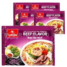 베트남라면 비폰 분포후에 소고기향라면(1BOX-30EA) VIFON Bun Bo Hue BEEF FLAVOR 65g worldfood, 5개 - bunjie