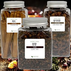 뱅쇼 만들기 시나몬스틱80g+정향120g+팔각회향100g 뱅쇼재료 뱅쇼만들기키트 (용기형), 1세트, 100g