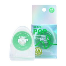 REACH POP 치실 페퍼민트 치아용 플라크 제거제 파쇄 저항성 비건 왁스 잔인함 프리 포장 구강 PFAS 성인 어린이용 1팩 54.6일, 164 Foot (Pack of 1), 1개