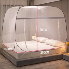 코코데모 바닥있는 원터치 모기장 텐트, 퀸150*200*150