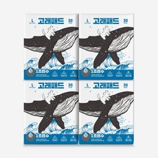 [매장정품] 고래패드 1초 흡수 블랙 메쉬 4팩 (대형/소형) 강아지 배변패드, 고래패드 대형(30매) 4개, 4개 - 고래패드