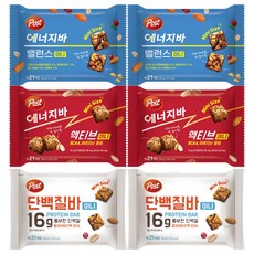 [오늘쇼핑]포스트 에너지바 미니 3종 각 2개씩(밸런스 231g+액티브 210g+단백질바 231g) /간식/탕비실/사무실/스낵, 6개, 210g