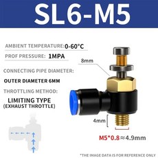 스로틀 밸브 속도 제어 SL802SL1004SC802SC803 공압 20 개 50/100, SL6-M5_100Pcs