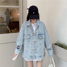 에그플래닛 봄 와이드 루즈핏 슬림핏 뚱뚱한 개성 콘 데님점퍼 트렌드