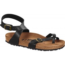 Birkenstock Yara Birko-Flor 여성용 앵클 스트랩 샌들 블랙 (특허 블랙) 5.5 UK (39 EU)