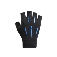  신제품 남녀 공용 얼음 실크 자외선 차단 장갑 통기성 있는 얇은 낚시 야외 스포츠 미끄럼 방지 두손가락, 06 하늘색_01 One Size 