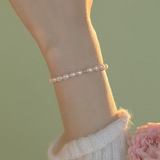 이스테리 14k 골드볼 천연 밥풀 담수진주 밴딩 팔찌 4size