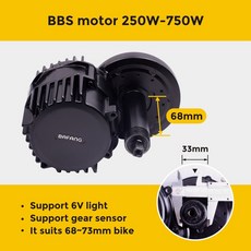 산악용 로드바이크 전기자전거 용품 Bafang 모터 BBS02B BBS02 48V 750W 미드 드라이브 8fun 전기 자전거 Ebike 변환 키트 52V17.5AH 삼성 호환 리, [02] 850C, [01] 브레이크 레버, [06] 750W 48V17.5AH44T