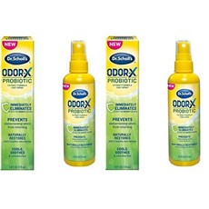 Dr. Scholls ODOR-X 발 냄새 프로바이오틱 스프레이 118.3ml4온스 최악의 냄새를 제거 - 당황스러운 냄새가 다시 발생하는 것을 방지 - 피부의 미생물 복원, 2개, 1개입