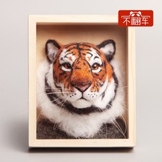 양모 펠트 수제 diy 재료 패키지 개 고양 호랑이 동물모음, 뇌 호랑이, 1개