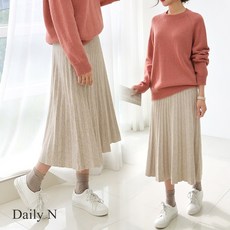 데일리앤 몽테뉴 겨울 니트 플리츠 롱 스커트