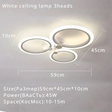 모던 LED 천장 팬 램프 장착 조명 기구 거실 침실 장식 리모컨 조도 조절 링 샹들리에, 02 220V_01 APP Remote Control, 01 W Ceiling lamp 3Head