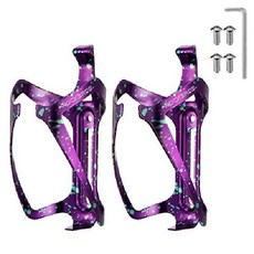  락브로스 MTB 자전거 물병 홀더 2팩 거치대 물통 컵홀더 알루미늄 케이지 로드 바이크, 보라 