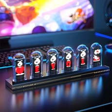 진공관시계 RGB 닉시 튜브 시계 LED 글로우 IPS 컬러 DIY 아날로그 디지털 야간 게임 데스크탑 홈 선물 아이디어, 1.Nixie Tube Clock