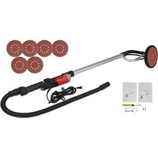 600W 드라이월 샌더 상용 전기 샌더 6개 샌딩 패드 디스크 조절 가능한 가변 속도 1000-2000RPM 확장 가능 손잡이가 있는 월 샌더, 800W