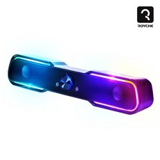 로이체 2채널 멀티미디어 RGB 레인보우 LED 게이밍 사운드바 스피커, 혼합색상, RSB-G5000