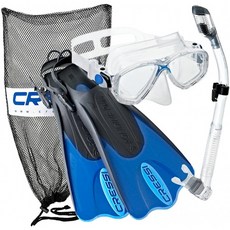 Cressi Palau Mask 핀 스노클 세트 스노클링 기어 백 블루 S / M | (남성 4-7) (여성 5-8), 단일옵션