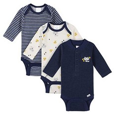 Gerber Baby Boys 3 팩 긴 소매 써멀 Onesies 바디 수트 Woodland Newborn