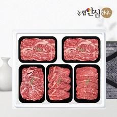 [KT알파쇼핑][농협안심한우] 1등급 한우 선물세트 구이3호 2kg (등/등/채/안/특), 1개
