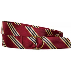 Brooks Brothers (브룩스 브라더스) 실크 미니 BB # 1 스트라이프 D 링 리본 벨트 100161976 버건디 / 골