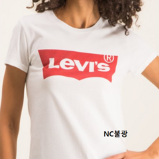 리바이스 데일리룩!! 매일 매일 입고싶은 가볍고 편안한 여성 기본 반팔 티셔츠!! LEVI'S 여성 배트윙 반팔 화이트 슬림티셔츠[NC불광]