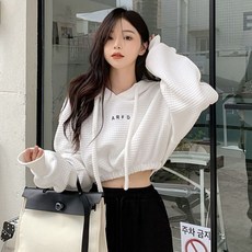 와플 빈티지 Y2k 의류 후디 한국 패션 후드 스웻셔츠 긴팔 크롭탑 오버사이즈 2022