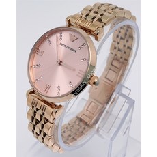 엠포리오아르마니 AR11059 Gianni T-바 Rose Gold 32mm Dial 여성 Wrist 워치