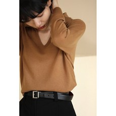 빅세일즈 긴소매 상의 하이 아가씨 천 좋다 가을 보이핏 볼륨 디자인 오피스 수바소란 양털 울 브이넥 POLO 여성