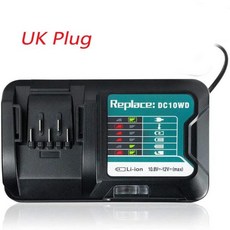 MAKITA 배터리 충전기 DC10WD 충전기 10.8V 12V BL1016 BL1040B BL1015B BL1020B BL10DC10SA CL107FDWY CL, 02 UK Plug, 01 CHINA