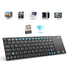 Rii K12 + PC 태블릿 용 터치 패드가있는 미니 키보드 무선 Android TV Box Windows Smart tvPC iPad, 영어 키보드, K12 플러스 무선, K12 플러스 무선