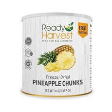 Ready Harvest 냉동 건조 딸기 | 건강한 응급 간식 | 생존 식품으로 허리케인 대비 아이템 | 식료품 저장실 스테이플 | #10 캔 | 유통 기한 30년, 4) 파인애플 - 1 CAN, 없음