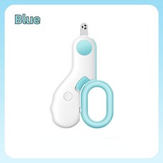 안전 잠금 LED 조명 고양이 개 손톱깎이 커터 전문 반려동물 발 헤어 트리머 손질 도구, 02 파란, 1개