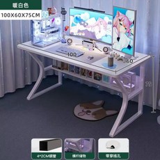 게이밍 책상 컴퓨터 사무용 게임 테이블 스포츠 심플한 모던 사무실 학생 공부, 4) white 100cm