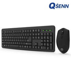 큐센 무선 키보드 마우스 세트 + 키스킨, 블랙, MK210, 일반형