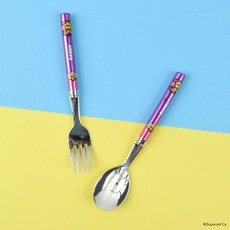 릴팡 브롤스타즈 블링블링 스푼 포크 세트, 샌디, 스푼포크