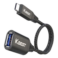 케이베스트 USB C타입 to A타입 OTG 젠더 블랙/USB 3.0 초고속 5Gbps 데이터전송, 1개, 200mm, 블랙