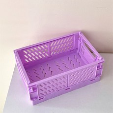 마구와구 접이식 파스텔 컬러 다용도 바스켓 2P HG638, 퍼플, 1세트