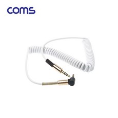 Coms AUX 스테레오 케이블3극/스프링/White, 2개