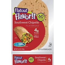 Flatout FLATOUT 플랫 브레드 Flavorit SOUTHWEST 찌뽀토레 (1팩 6 플랫 브레드), 선택, 상세설명참조