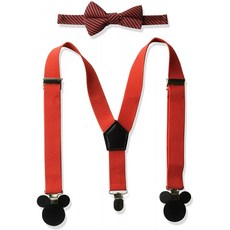 Disney Baby Boys Mickey Mouse Bowtie & Suspender Set red 멜빵 / 보타이 유아