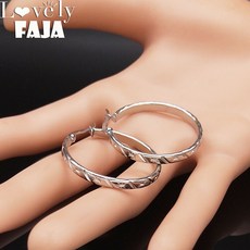 2020 패션 스테인레스 스틸 귀걸이는 여성을위한 은색 귀걸이 후프 보석 aros mujer oreja plata E612884