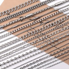 써지컬스틸 체인 목걸이 실버 써지컬 남자 여자 체인목걸이 지컬스틸 체인 목걸이 실버 써지컬 남자 여자 체인목걸이
