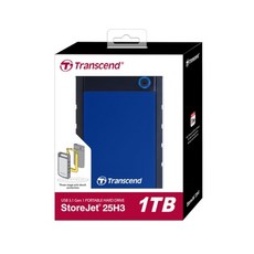 [Transcend] 외장HDD StoreJet SJ25H3B 충격방지 [USB3.1 Gen1] [1TB/블루], 1TB
