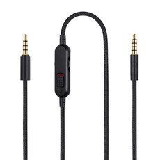 G Pro X 코드 로지텍용 분리형 게이밍 헤드셋 케이블 교체 / G433 G233 3.5mm(1/8") 나일론 편조 와이어 및 인라인 음소거 스위치 볼륨 컨트롤러 6피트