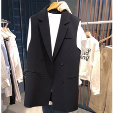 J#L 가을 겨울 루즈핏 빅 사이즈 스쿨 니트 조끼1516-932