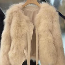 FANSYLI 여우털 라이크 밍크 코트 여자 가을겨울 인조밍크 코트 인조퍼 코트 루즈핏 여성자켓 숏코트 통근룩 출근룩 L9S017