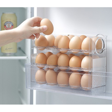 손님상회 냉장고 계란 에그 트레이 30구 금달걀 케이스, 최고급형, 화이트 클리어(투명) 팝업기능 유통기한표시기능 추가