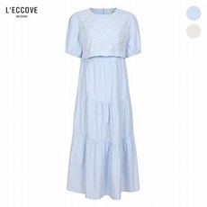 레코브 레이스 패치 반팔 원피스 LC61C6OP521X