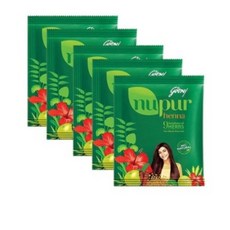 누푸르 인도 천연 헤나 가루 염색약 멘디 영양 5팩, 120g x 5팩